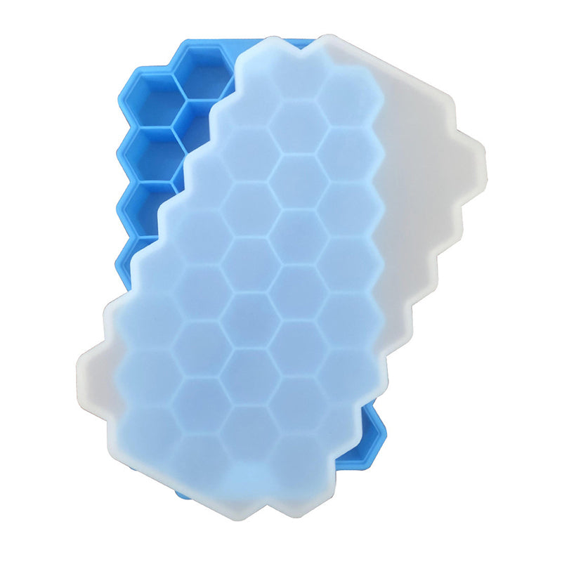 Fleksibel honeycomb isform i blå, stabelbar, blød silikone, pladsbesparende, til hjemmet