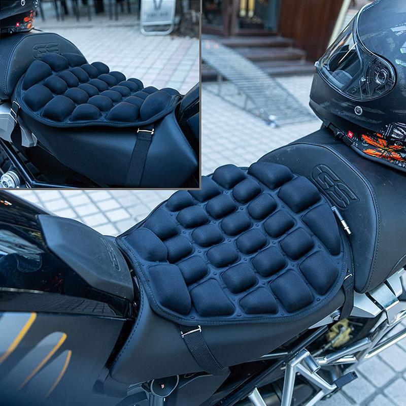 Ventileret motorcykel 3D-sædepude, ergonomisk design til mænd og kvinder, forbedrer kørekomfort og vibrationsdæmpning