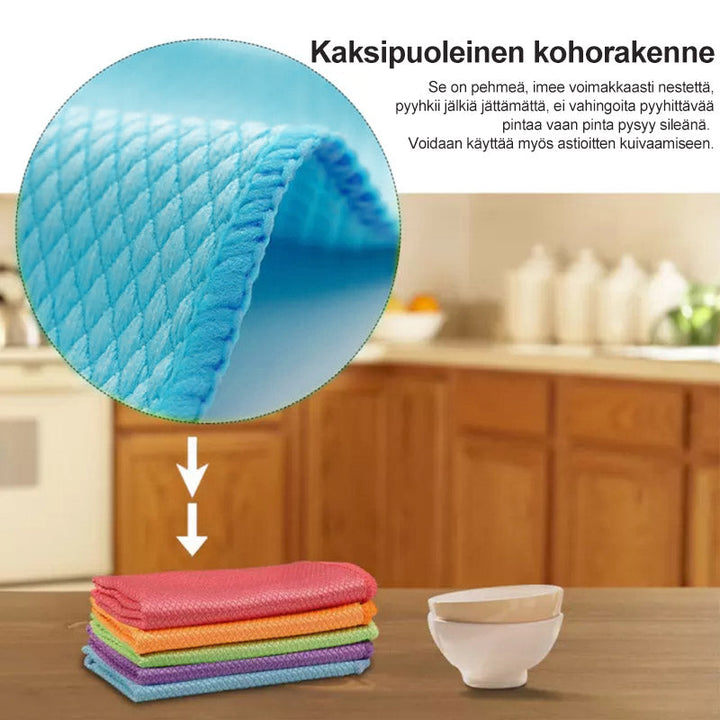 Absorberende mikrofiberklud til hjemmerengøring, 30x40 cm, efterlader pletfrie overflader, tilfældig farve.