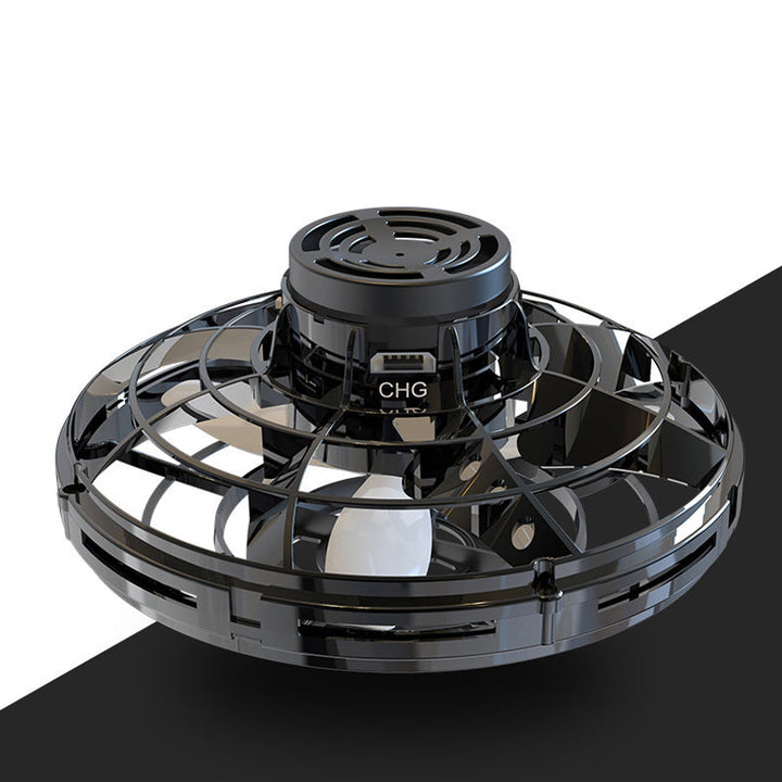 Interaktivt Flyvende Gyro UFO-legetøj med LED-lys, flerfarvet og kompakt, egnet til indendørs og udendørs brug.