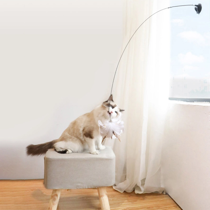 Interaktivt kattelegetøj med udskiftelige hoveder, farverigt legetøj med sugekop, giver alsidig og sikker leg for katten.