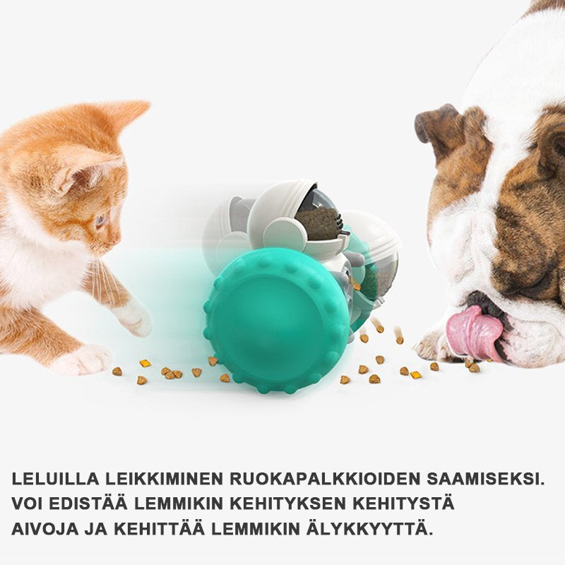 Interaktivt legetøj til kæledyr, selvbalancerende med gennemsigtig granary-beholder, egnet til hunde og katte.