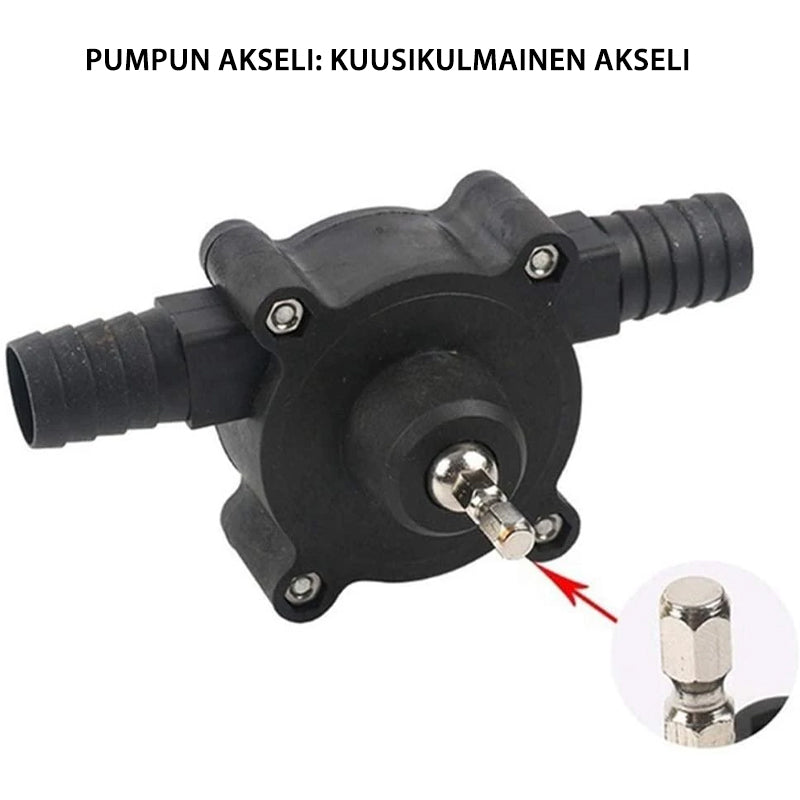 "Itseimevä porakonepumppu musta muovikuori, kevyt, kompakti käsityökalu kotiin, puutarhaan, ulkokäyttöön."