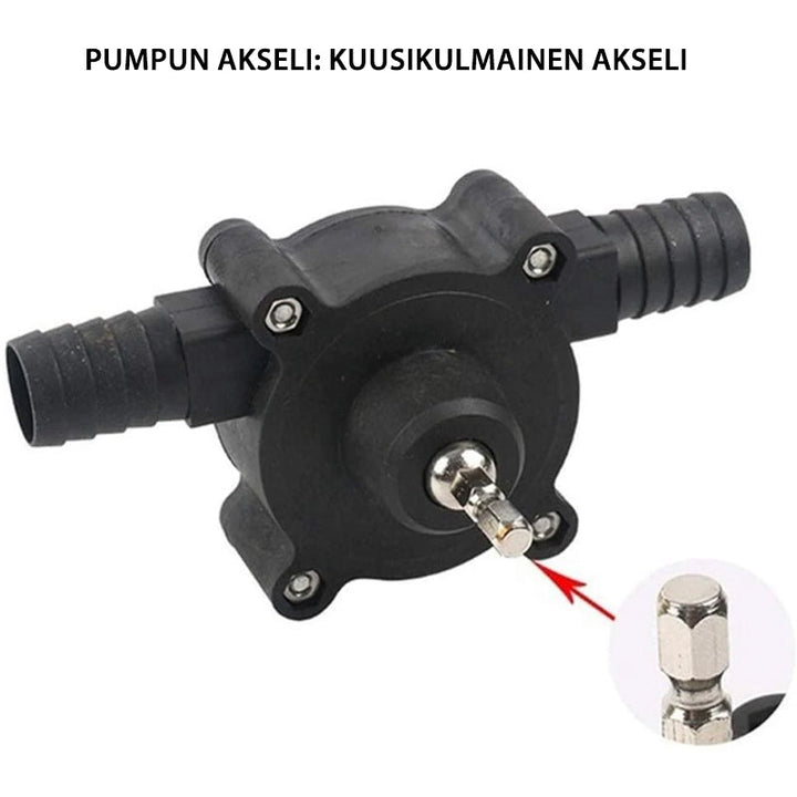 "Itseimevä porakonepumppu musta muovikuori, kevyt, kompakti käsityökalu kotiin, puutarhaan, ulkokäyttöön."