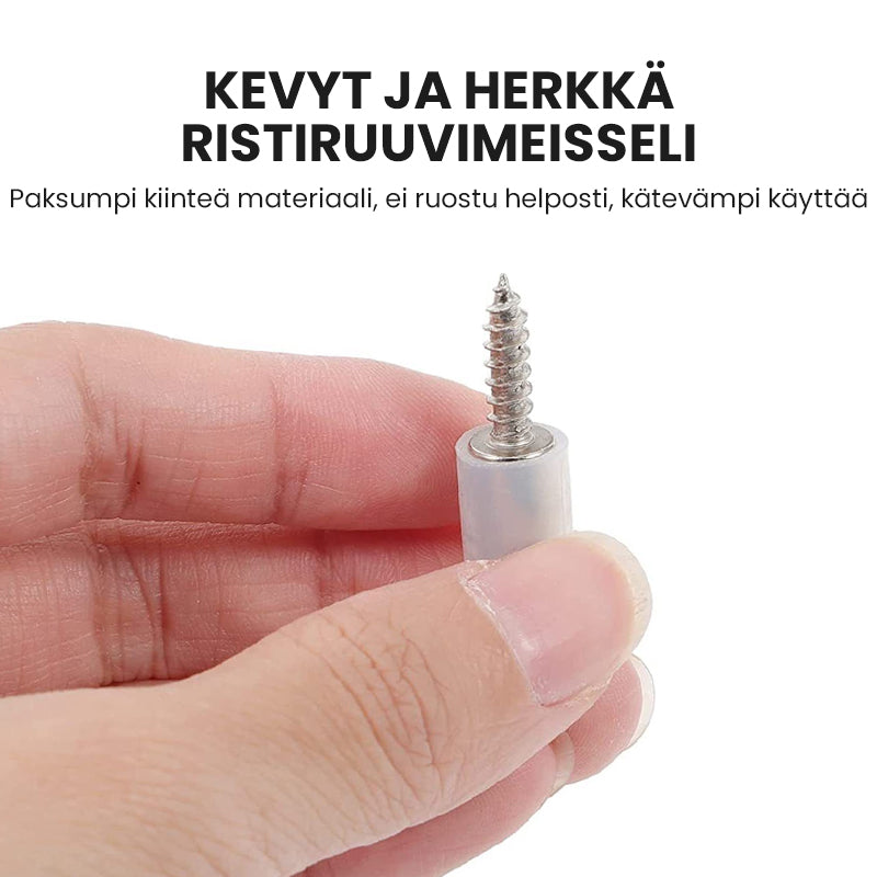Selvskærende metal hyldebeskyttere, robuste, støvtætte hætter, nem installation, maks bæreevne 20 kg.