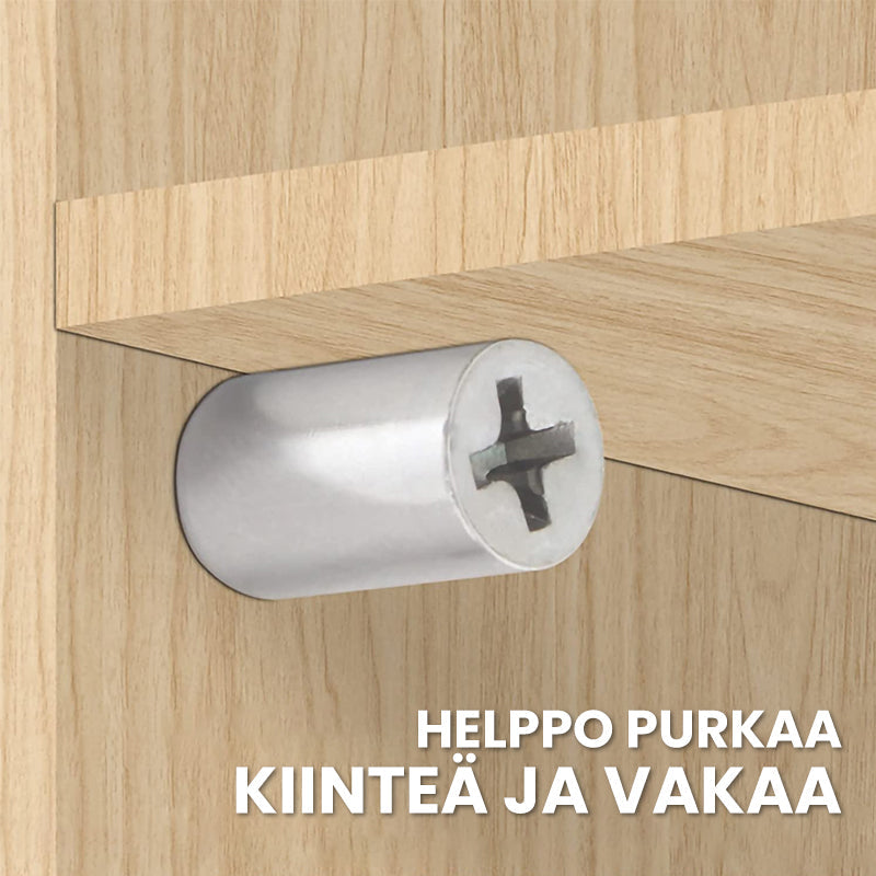 Selvskærende metal hyldebeskyttere, robuste, støvtætte hætter, nem installation, maks bæreevne 20 kg.