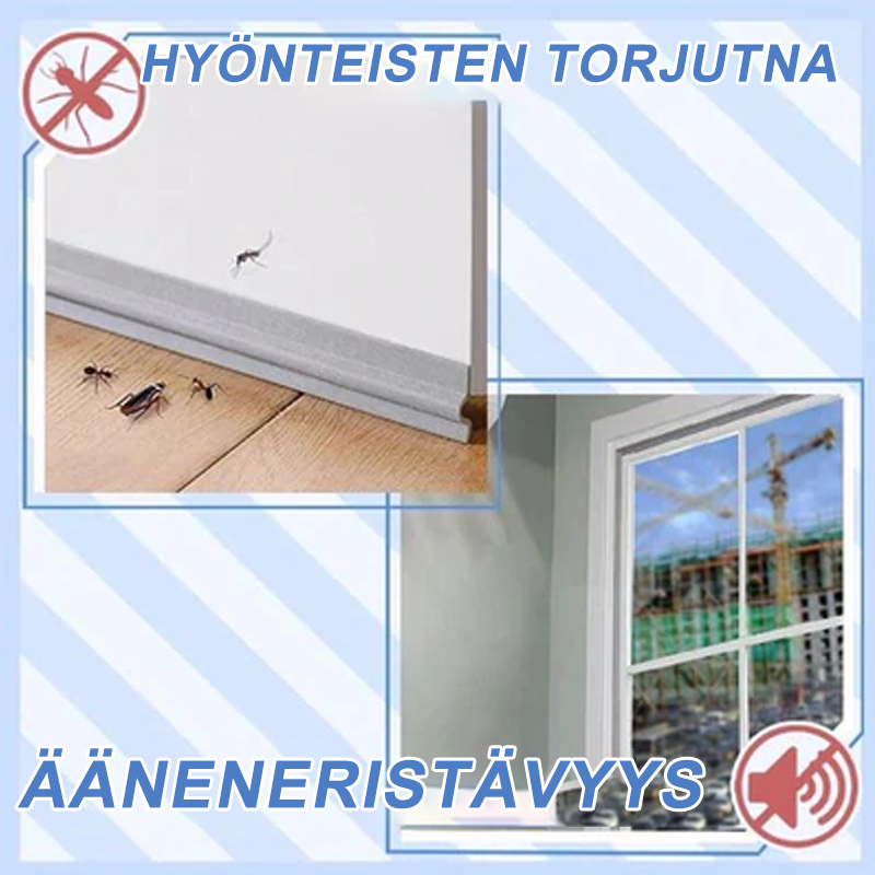 Itseliimautuva säänkestävä tiivistenauha oviin ja ikkunoihin, harmaa, ruskea ja valkoinen PE & PU materiaalista.