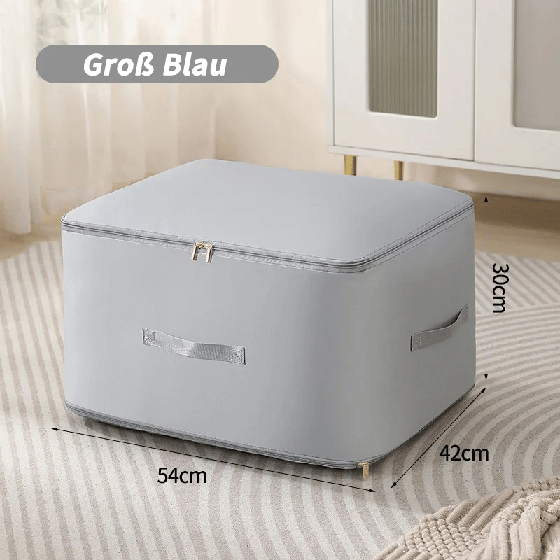 Selvspændende opbevaringspose beige, pladsbesparende, premium nylon, ideel til rejser, nem at bruge og holdbar.