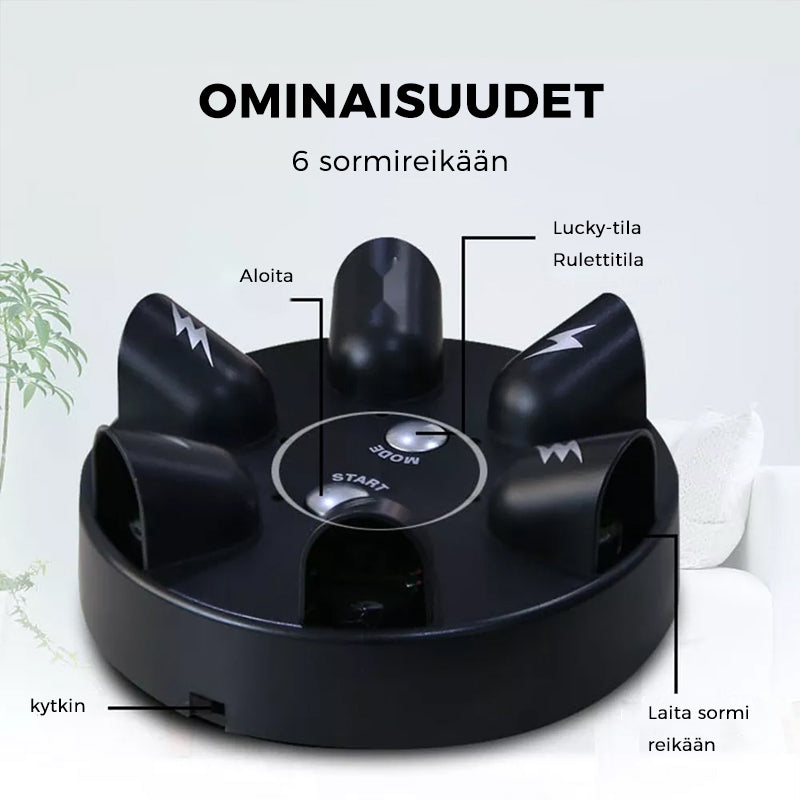 Spændende El-stød Roulette festspil, rund enhed, seks håndtag, lys i midten, spændende voksenfestspil.
