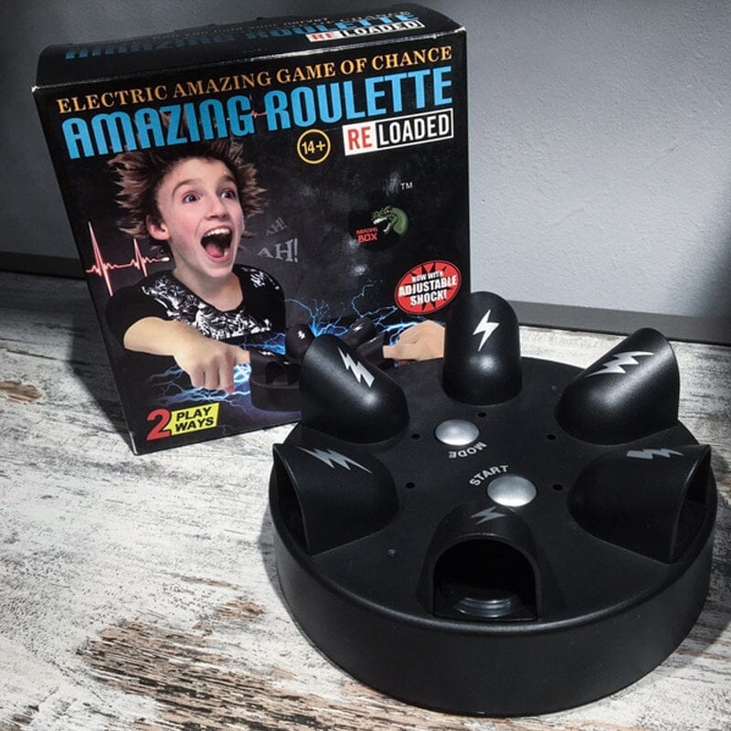 Spændende El-stød Roulette festspil, rund enhed, seks håndtag, lys i midten, spændende voksenfestspil.