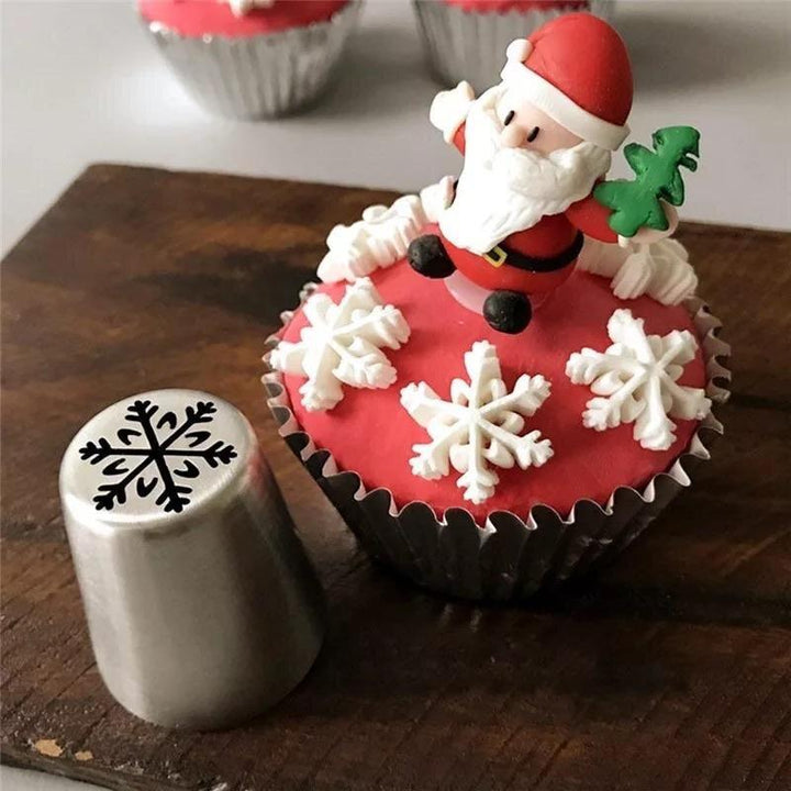 Julepyntningssprøjtedysesæt, 10 smukke dyser, rustfrit stål, til julebagning, køkkenredskaber.