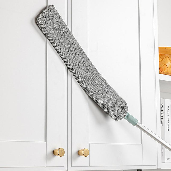Fleksibelt mikrofiber støvsværd bøjes til utilgængelige steder, til rengøring af hjemmet uden kemikalier.