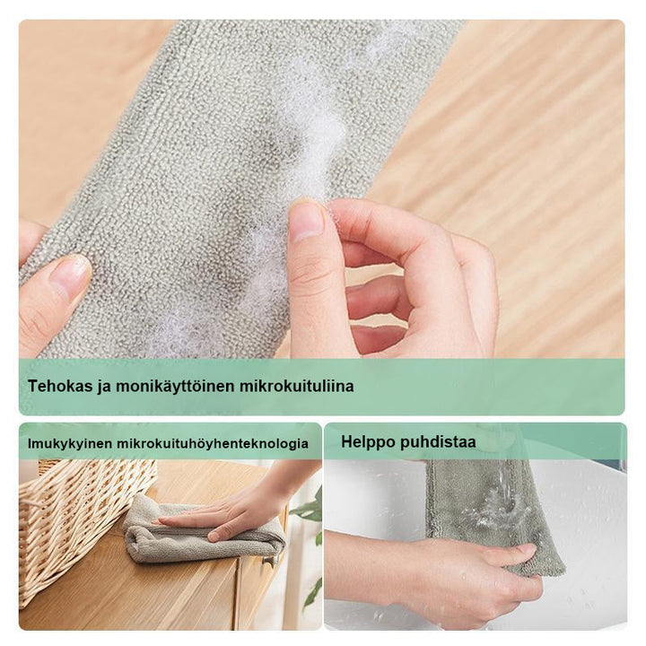 Fleksibelt mikrofiber støvsværd bøjes til utilgængelige steder, til rengøring af hjemmet uden kemikalier.