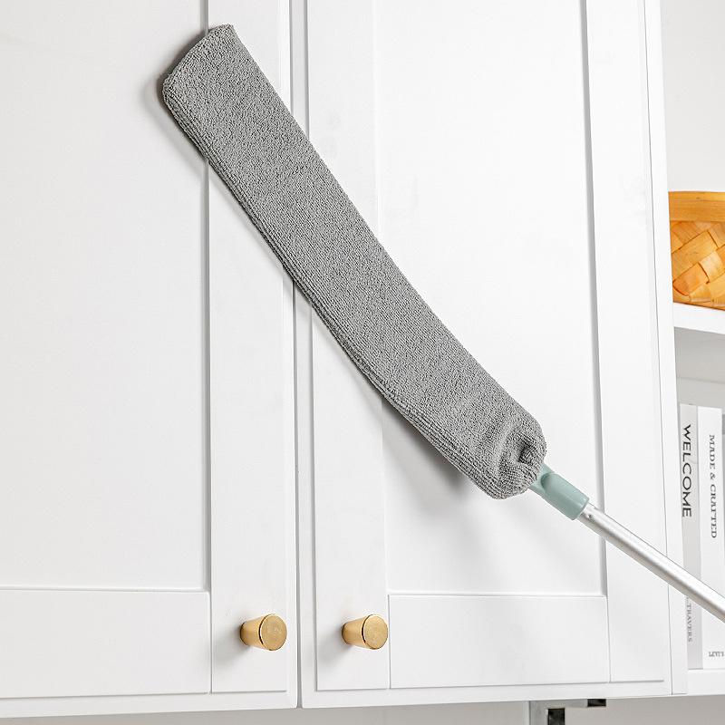 Fleksibelt mikrofiber støvsværd bøjes til utilgængelige steder, til rengøring af hjemmet uden kemikalier.