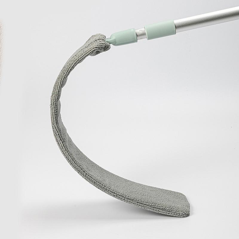 Fleksibelt mikrofiber støvsværd bøjes til utilgængelige steder, til rengøring af hjemmet uden kemikalier.