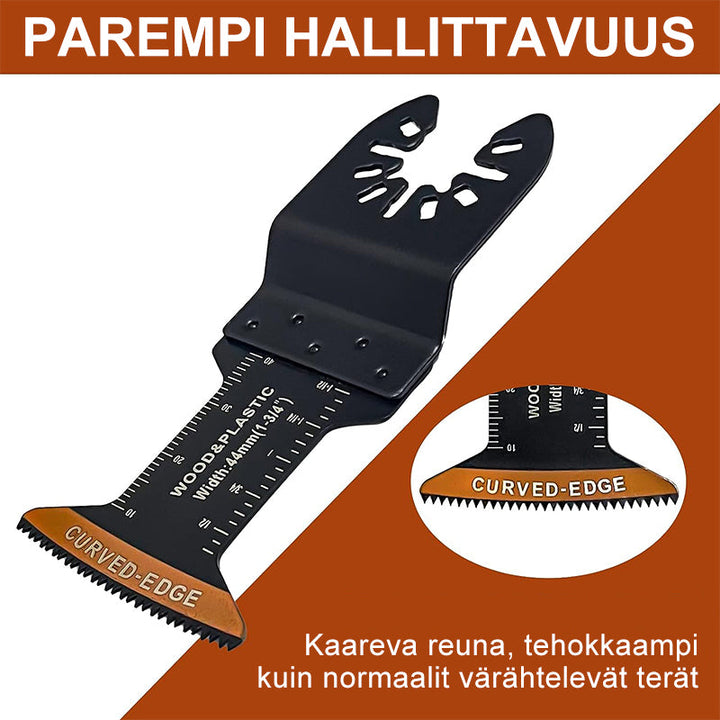 Buet multifunktionel savklinge, præcis kant, 20 stk., velegnet til skæring af træ, metal og plast.