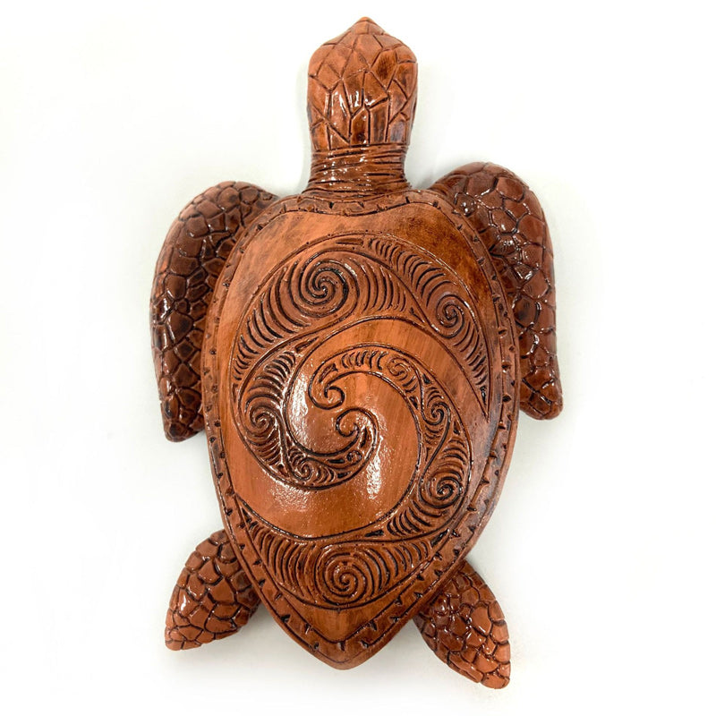 Håndlavet harpiks skildpadde dekoration med dobbelte skildpadder, symboliserer lang levetid og held i hjemmet og haven.
