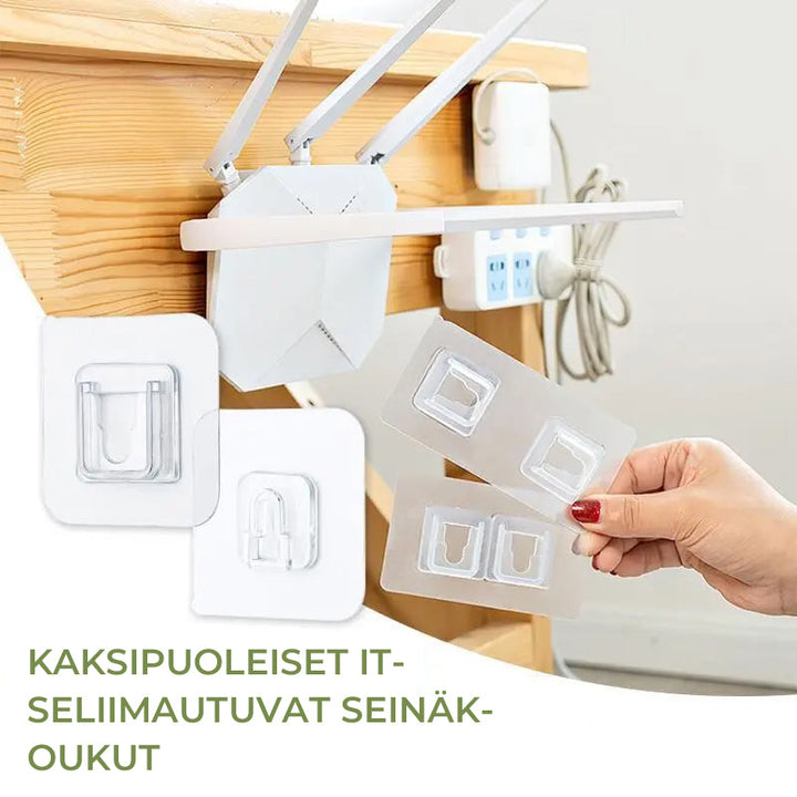 Selvklæbende, dobbeltsidede, gennemsigtige kroge, holdbart og diskret design til hjemmet, multifunktionelle og genanvendelige