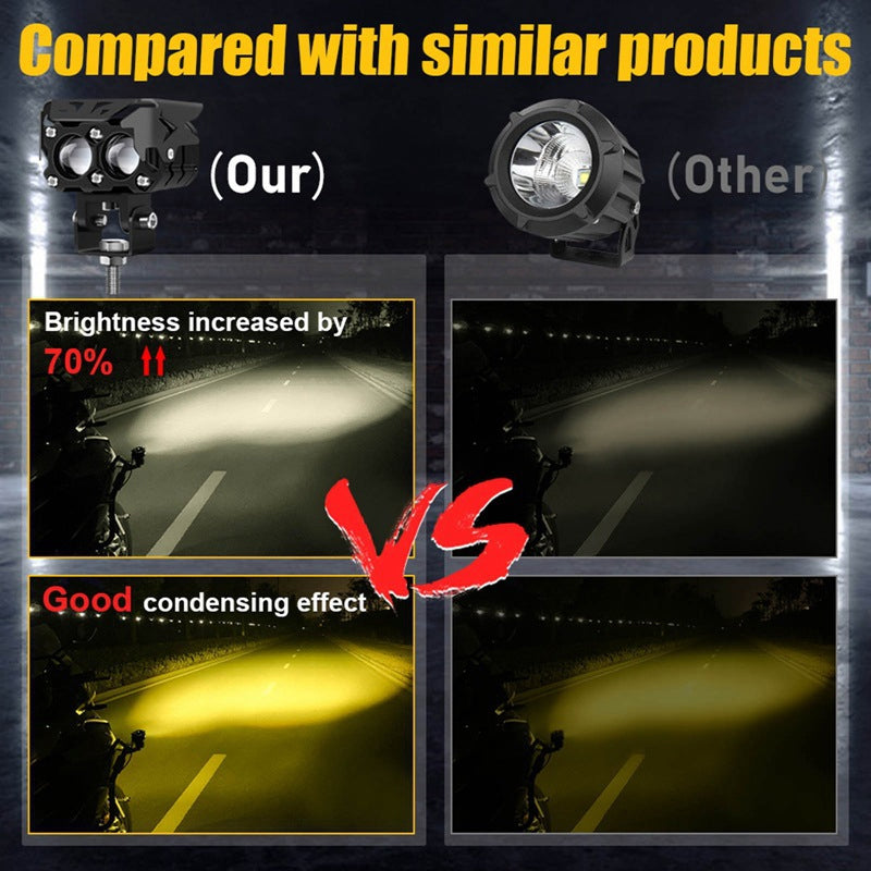 Dobbelttrådet MC LED-forlygte med aluminiumskabinet, kraftfuld og kompakt 4-tommer tilbehør.