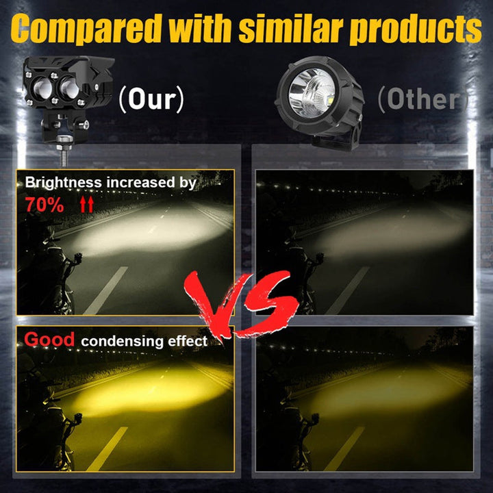 Dobbelttrådet MC LED-forlygte med aluminiumskabinet, kraftfuld og kompakt 4-tommer tilbehør.
