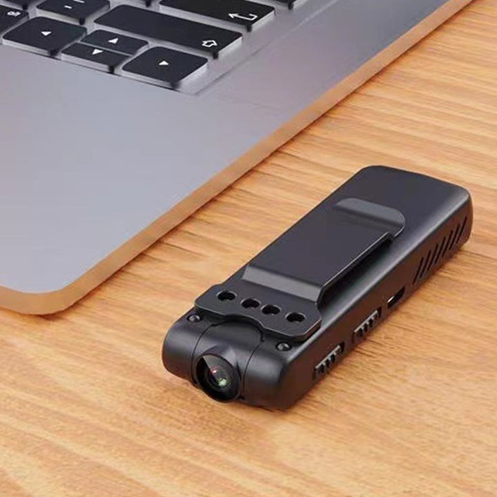 Bærbar 1080p videooptager, nattesyn og vidvinkel, let og kompakt, klar blå skal, teknologi og gadgets.