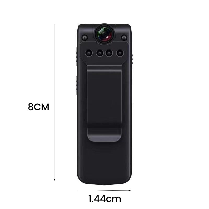 Bærbar 1080p videooptager, nattesyn og vidvinkel, let og kompakt, klar blå skal, teknologi og gadgets.