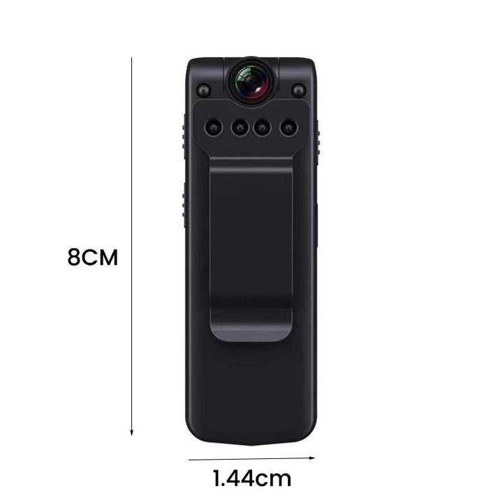 Bærbar 1080p videooptager, nattesyn og vidvinkel, let og kompakt, klar blå skal, teknologi og gadgets.