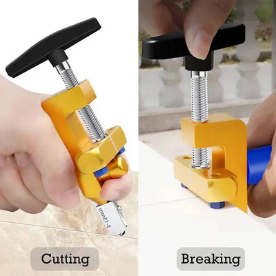 Bærbar 2-i-1 glas- og keramisk fliseskærer, kompakt og let, til DIY-projekter, ergonomisk design.