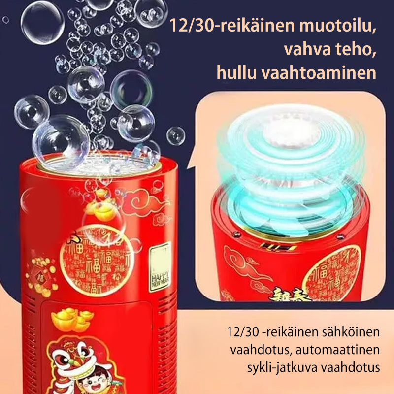 Bærbar fyrværkeri boblemaskine, der producerer farverige bobler, til børn og voksne, med 20 huller.
