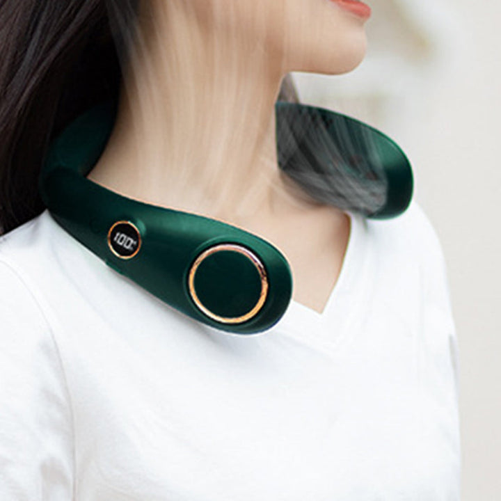 Kannettava kaulatuuletin useissa väreissä; tyylikäs muotoilu, useita säätöjä, viilentää tehokkaasti kesällä, gadget.