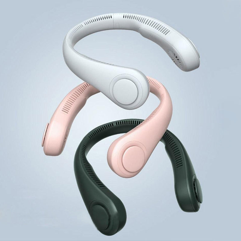 Kannettava kaulatuuletin useissa väreissä; tyylikäs muotoilu, useita säätöjä, viilentää tehokkaasti kesällä, gadget.