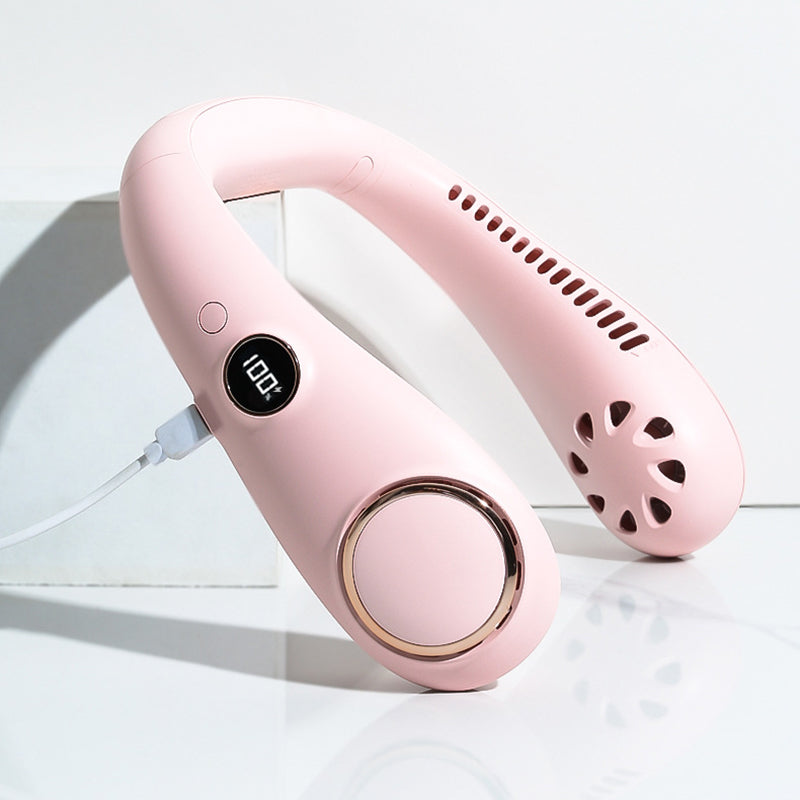 Kannettava kaulatuuletin useissa väreissä; tyylikäs muotoilu, useita säätöjä, viilentää tehokkaasti kesällä, gadget.