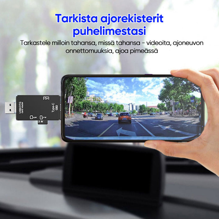 Bærbar holdbar dataoverføringsenhed, hvid/sort, kompakt og let, opdateret ergonomisk design, teknologigadget.