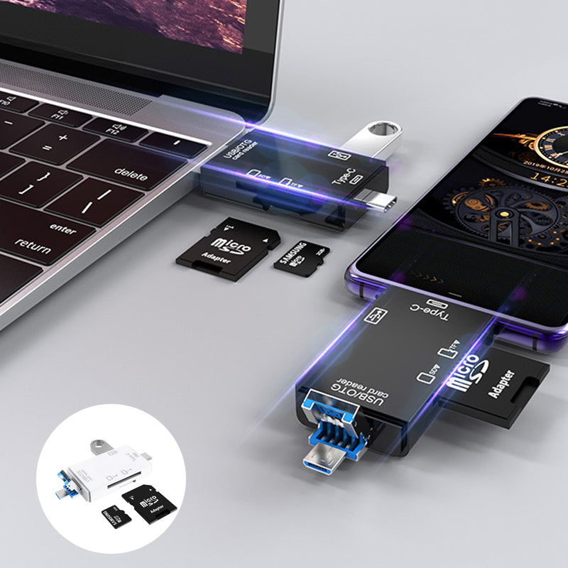 Bærbar holdbar dataoverføringsenhed, hvid/sort, kompakt og let, opdateret ergonomisk design, teknologigadget.