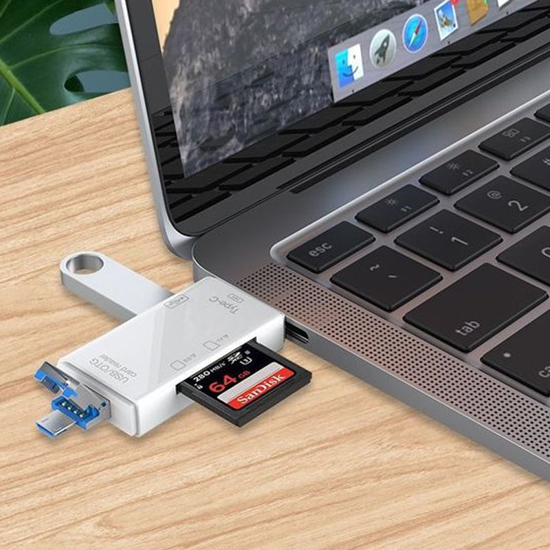 Bærbar holdbar dataoverføringsenhed, hvid/sort, kompakt og let, opdateret ergonomisk design, teknologigadget.