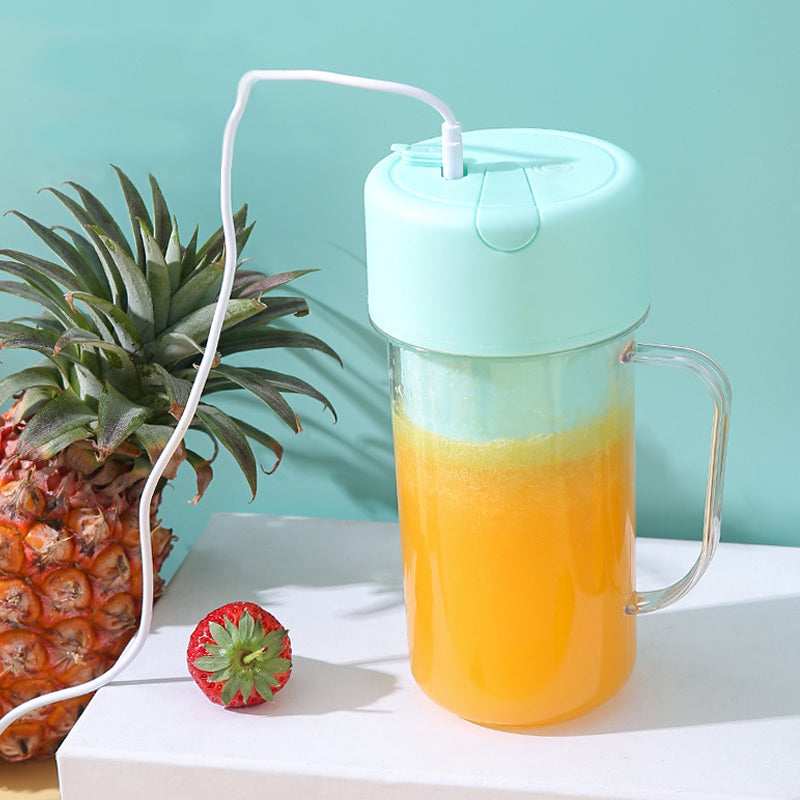 Kannettava ladattava mehustaja, tehokas ja kompakti, musta, 6-teräinen, BPA-vapaa, 420 ml kapasiteetti, teknologia ja gadgeti