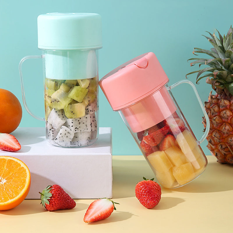 Kannettava ladattava mehustaja, tehokas ja kompakti, musta, 6-teräinen, BPA-vapaa, 420 ml kapasiteetti, teknologia ja gadgeti