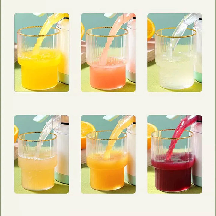 Bærbar trådløs juicer, hvid, USB-opladelig, til frugt og grønt. Kompakt, effektiv, BPA-fri.