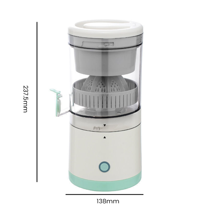 Bærbar trådløs juicer, hvid, USB-opladelig, til frugt og grønt. Kompakt, effektiv, BPA-fri.