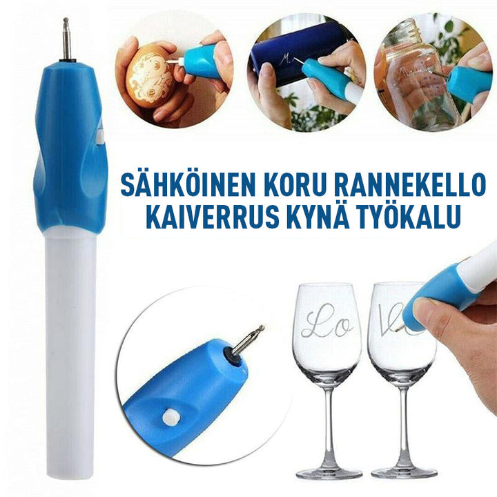 Bærbar elektrisk graveringspen til håndværk til metal, træ og glas gravering, ergonomisk design, trådløs drift.