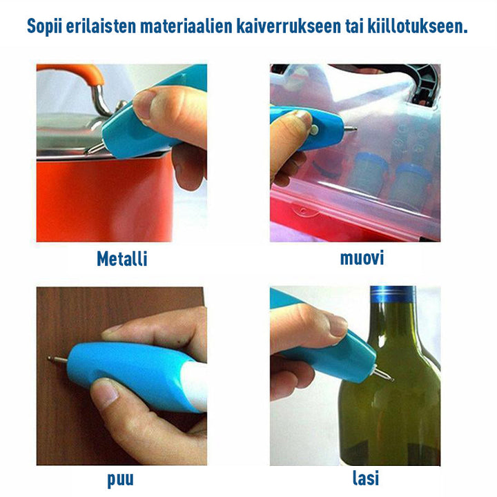 Bærbar elektrisk graveringspen til håndværk til metal, træ og glas gravering, ergonomisk design, trådløs drift.