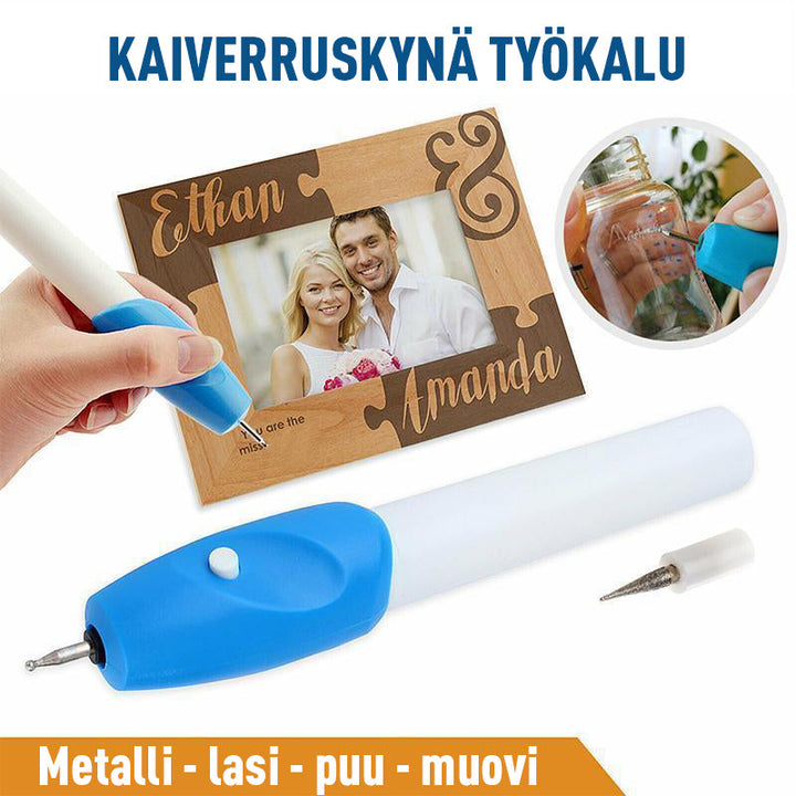 Bærbar elektrisk graveringspen til håndværk til metal, træ og glas gravering, ergonomisk design, trådløs drift.