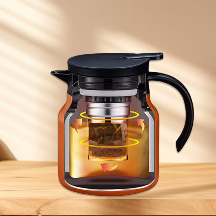"Kannettava termospullo, ruostumatonta terästä, moderni muotoilu, ergonominen kahva, 800ml tai 1000ml kapasiteetti."