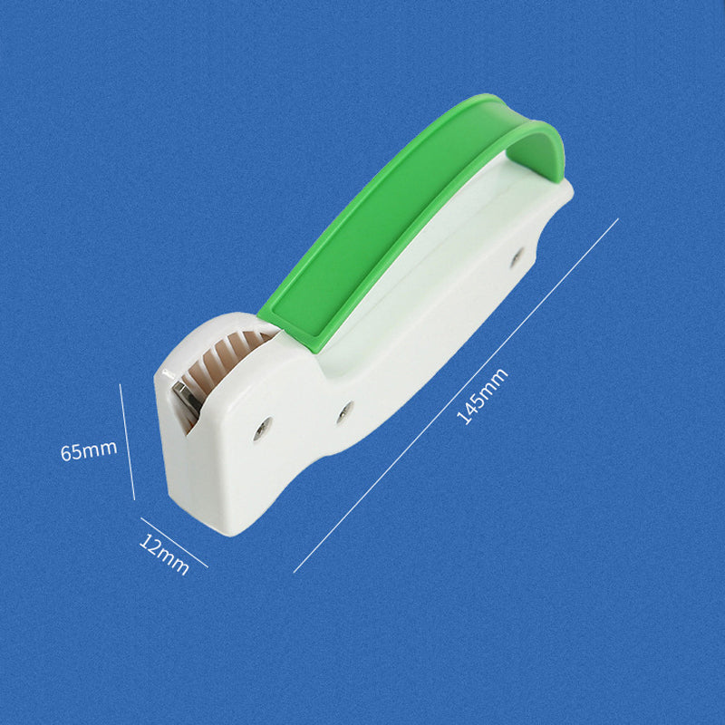 Bærbar hvid knivsliber med ergonomisk design, nem at transportere til udendørs brug, velegnet til knive og sakse.