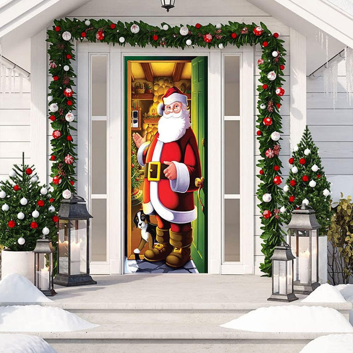 Nightmare Before Christmas yddekoration i kantarelfave, lavet af polyester til hoveddøren, ideel til jul og holdbar brug.