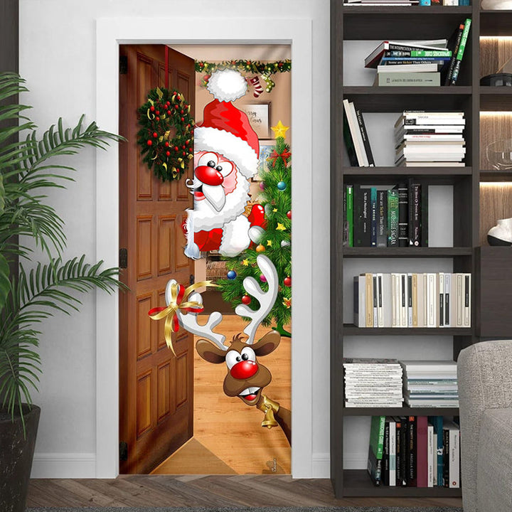 Nightmare Before Christmas yddekoration i kantarelfave, lavet af polyester til hoveddøren, ideel til jul og holdbar brug.
