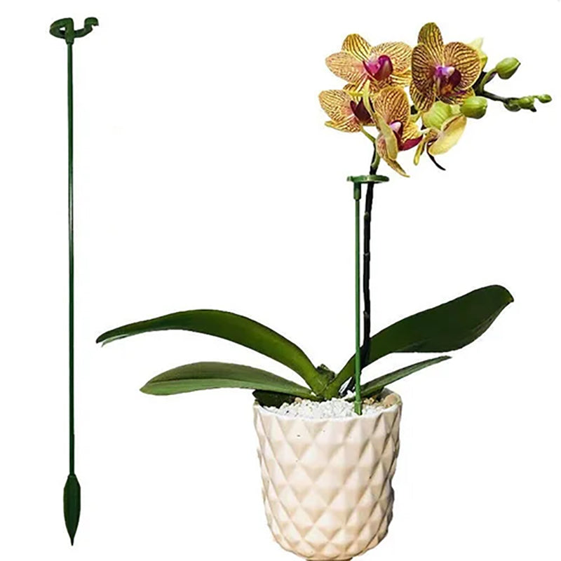 Plantestøtte med ring, stærk grøn stål, havestøtte sæt, 10 stk, hjælper planter med at stå lige.