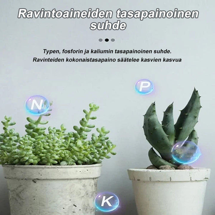 Plantegødningstabletter i haven, langvarig næringsfrigørelse, grønne planter, alsidige tabletter.