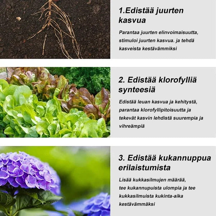 Plantegødningstabletter i haven, langvarig næringsfrigørelse, grønne planter, alsidige tabletter.