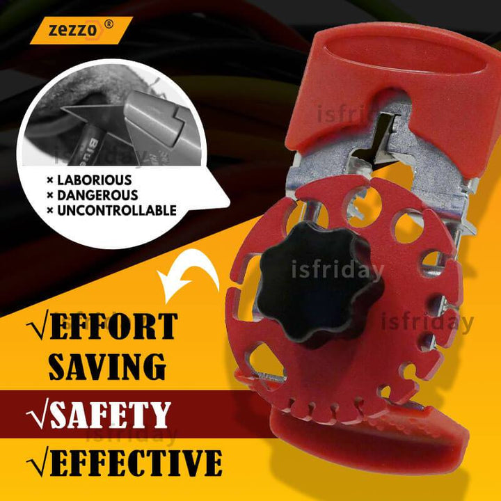 Håndholdt wire stripper, ergonomisk design, multifunktionelt strippehul, professionel brug, kompakt størrelse.